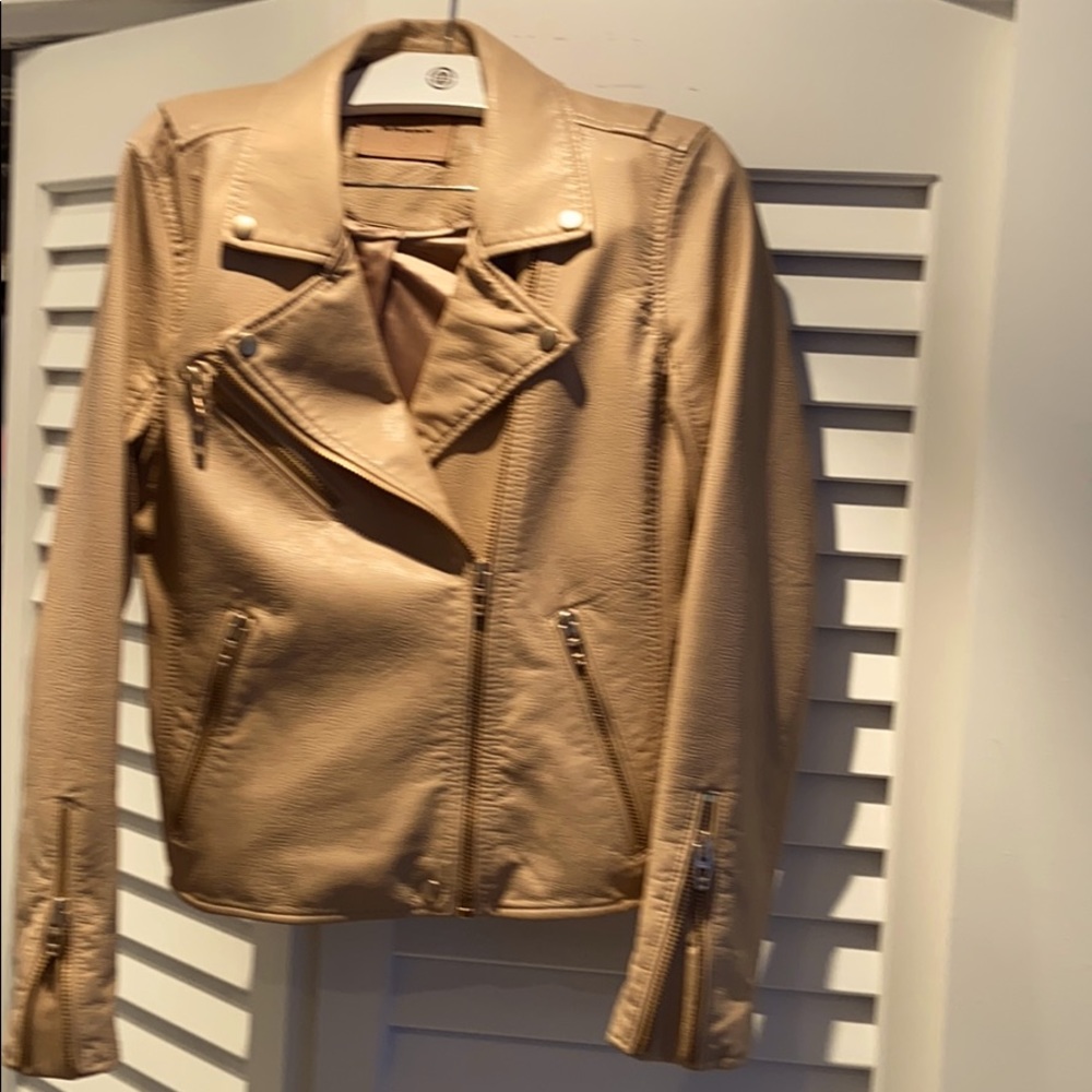 Faux leather Moto jacket, creamy tan color